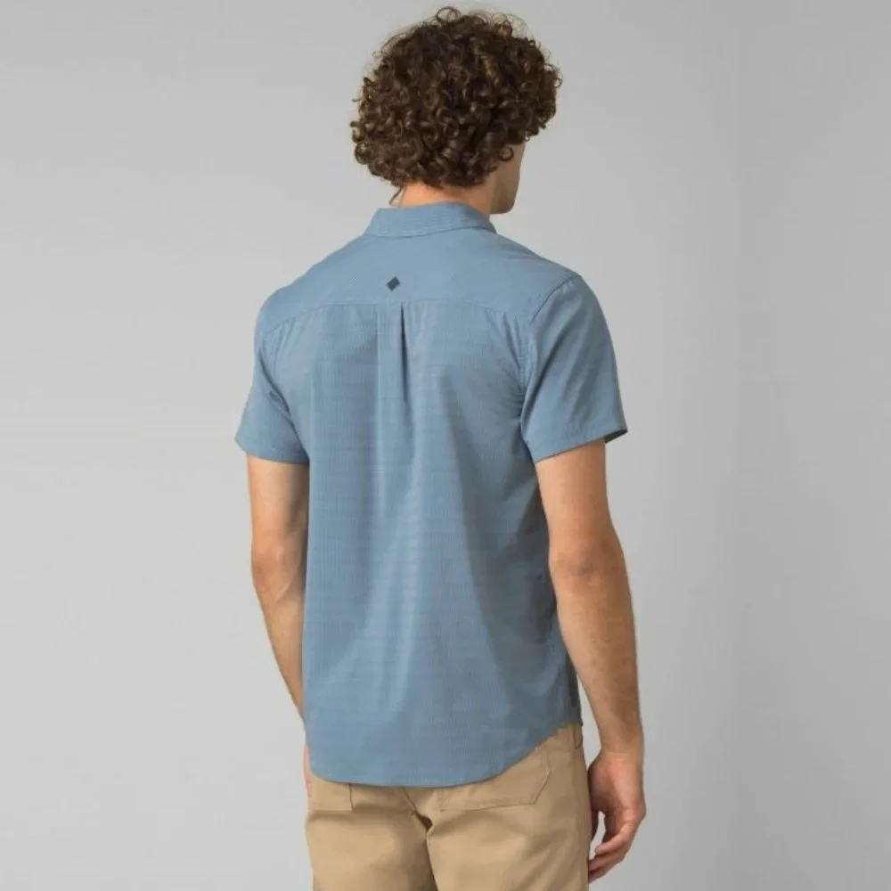 NWT prAna Cayman Shirt Small Blue Note Yarn Dye Melange Woven Check - Picture 9 of 16